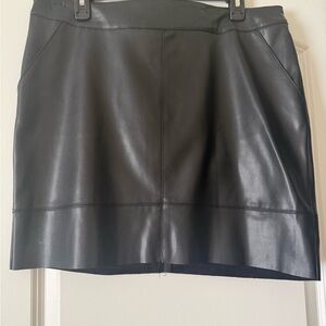 Black Faux Leather Mini Skirt